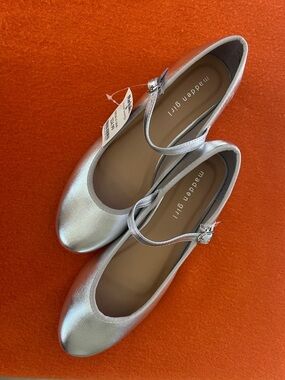 Madden Girl Metallic Silver Mary Jane Flats